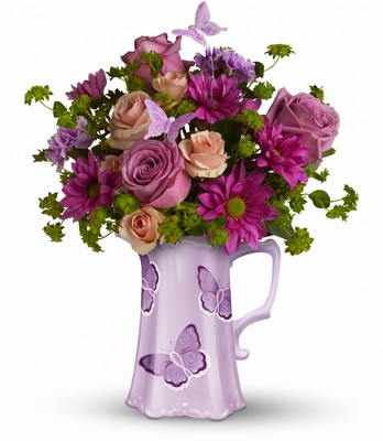 Teleflora's Butterfly Pitcher Bouquet